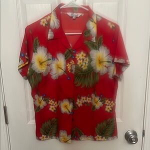 Red Hawaiian Floral Shirt